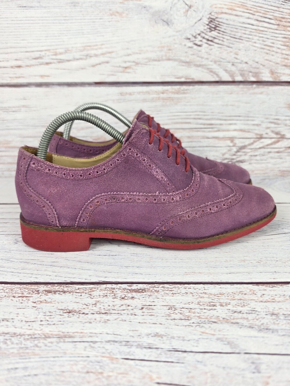 Cole Haan Alisa Oxfords Womens Suede Brogue Wingtips Size 9 Dress Purple Shoes